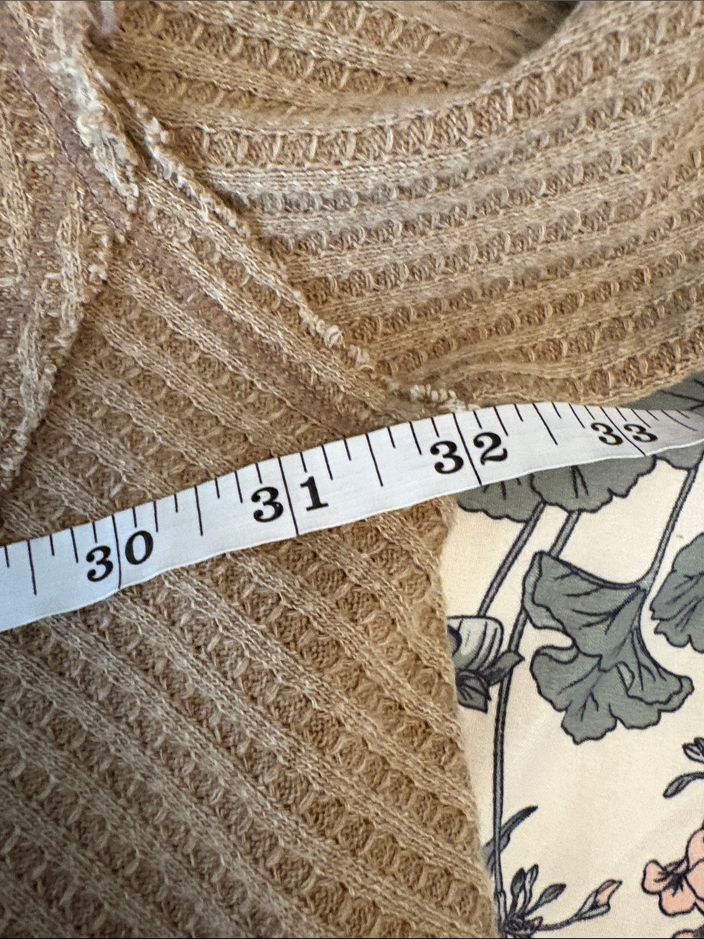 We The Free Waffle Knit V-Neck Long Sleeve Top in Taupe - Picture 7 of 8